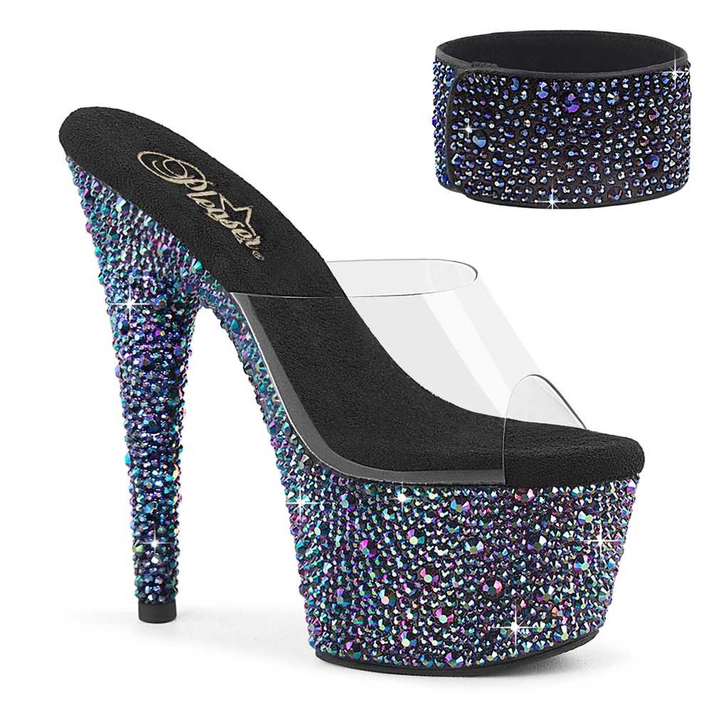 Pleaser - BEJEWELED712MS Sandaal met enkelband - Zwart/Multicolours